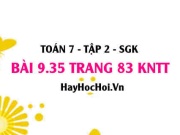 Bài 9.35 trang 83 Toán 7 Tập 2 Kết nối tri thức